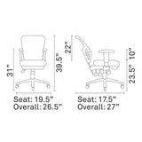 Articulate Ergonomic Mid back Swivel Computer Office Desk With Adjustable Height - BUILDMYPLACE