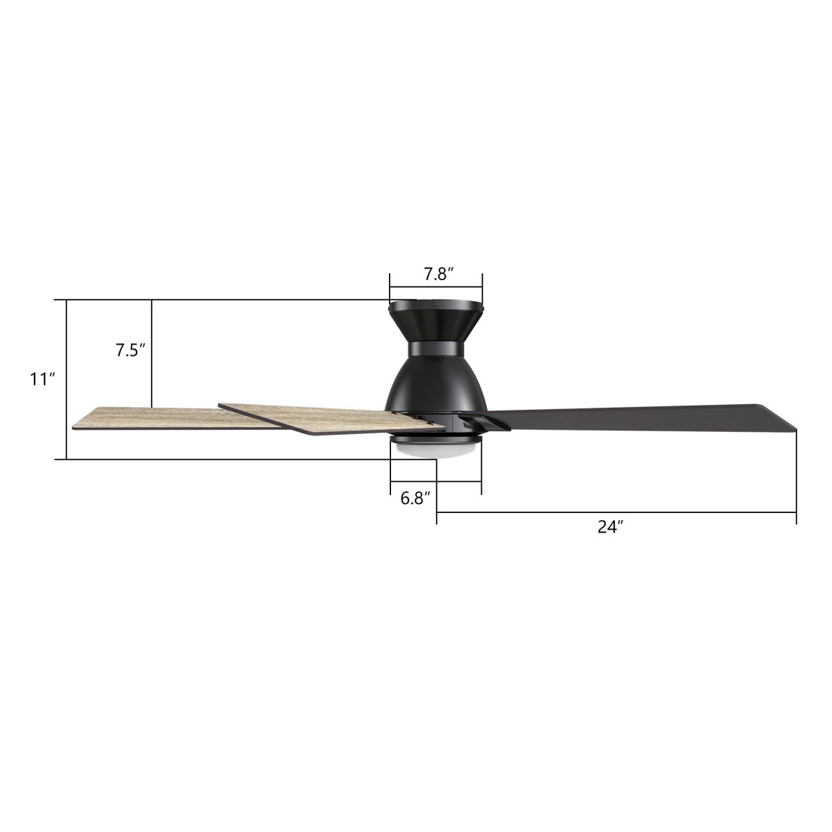ASCENDER 48 inch 5 - Blade Flush Mount Smart Ceiling Fan with LED Light & Remote - LEDMyPlace