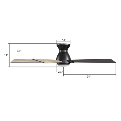 ASCENDER 48 inch 5 - Blade Flush Mount Smart Ceiling Fan with LED Light & Remote - LEDMyPlace