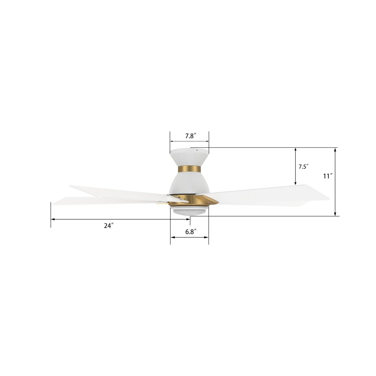 ASCENDER 48 inch 5 - Blade Flush Mount Smart Ceiling Fan with LED Light & Remote - LEDMyPlace