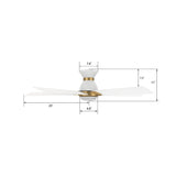 ASCENDER 48 inch 5 - Blade Flush Mount Smart Ceiling Fan with LED Light & Remote - LEDMyPlace