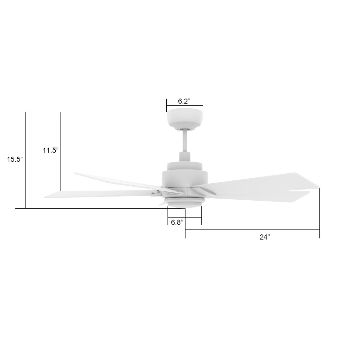 ASCENDER 48 inch 5 - Blade Smart Ceiling Fan with LED Light & Remote - LEDMyPlace