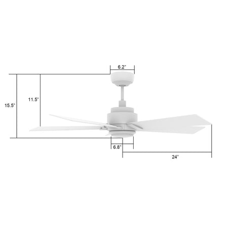 ASCENDER 48 inch 5 - Blade Smart Ceiling Fan with LED Light & Remote - LEDMyPlace