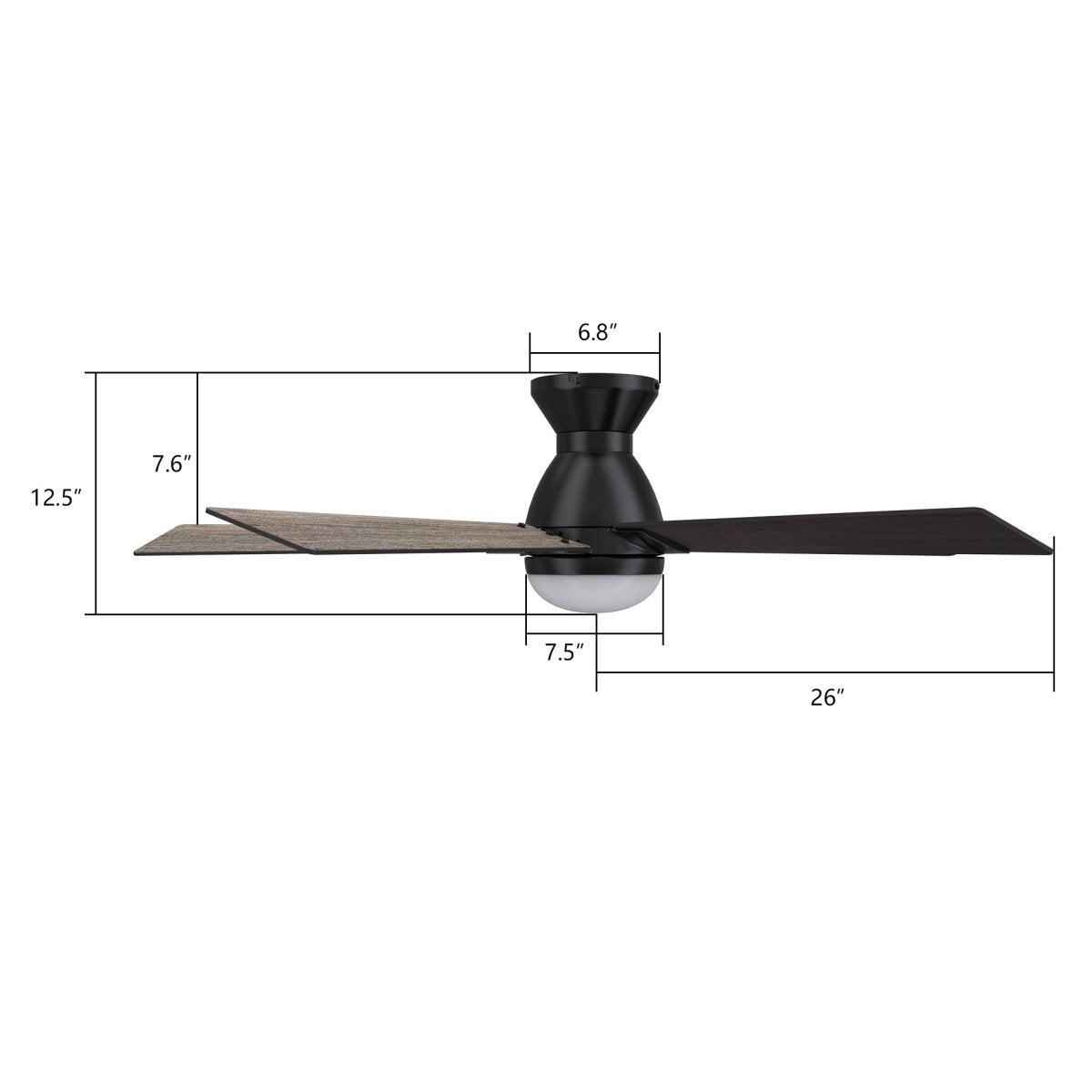 ASCENDER 52 inch 5 - Blade Flush Mount Smart Ceiling Fan with LED Light & Remote - LEDMyPlace