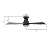 ASCENDER 52 inch 5 - Blade Flush Mount Smart Ceiling Fan with LED Light & Remote - LEDMyPlace