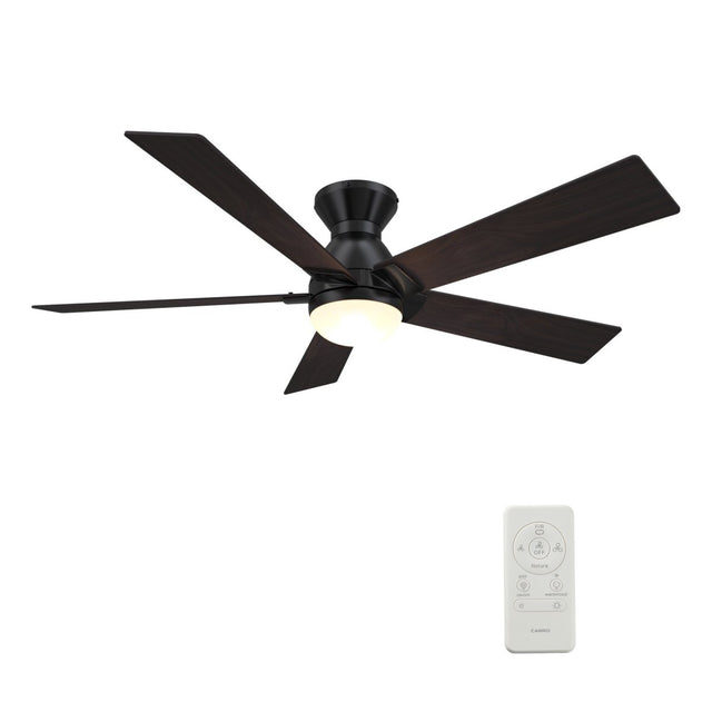 ASCENDER 52 inch 5 - Blade Flush Mount Smart Ceiling Fan with LED Light & Remote - LEDMyPlace