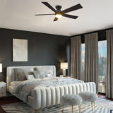 ASCENDER 52 inch 5 - Blade Flush Mount Smart Ceiling Fan with LED Light & Remote - LEDMyPlace