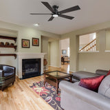 ASCENDER 52 inch 5 - Blade Flush Mount Smart Ceiling Fan with Remote & LED Light - LEDMyPlace