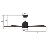ASCENDER 52 inch 5 - Blade Smart Ceiling Fan with LED Light & Remote - LEDMyPlace