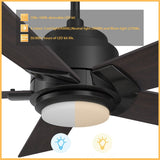 ASCENDER 56 inch 5 - Blade Smart Ceiling Fan with LED Light & Remote - LEDMyPlace