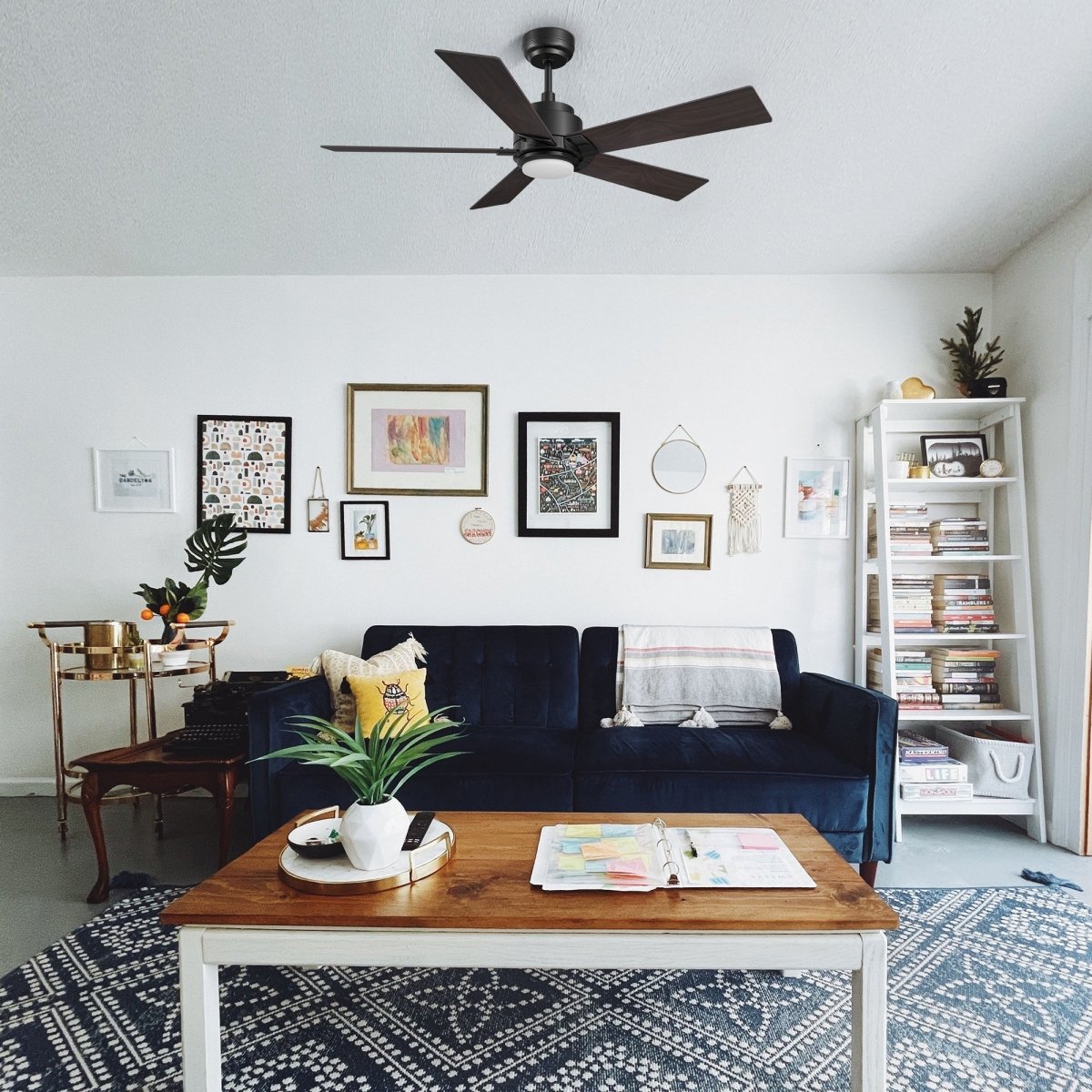 ASCENDER 56 inch 5 - Blade Smart Ceiling Fan with LED Light & Remote - LEDMyPlace