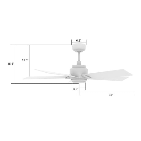 ASCENDER 60 inch 5 - Blade Smart Ceiling Fan with LED Light & Remote - LEDMyPlace