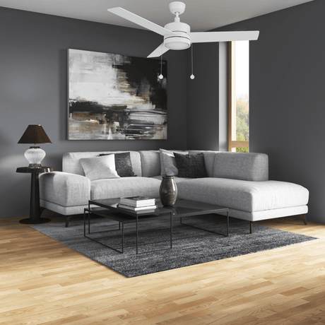 ASCOTT 52 inch 3 - Blade Ceiling Fan with LED Light & Pull Chain - LEDMyPlace