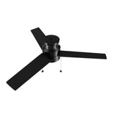 ASCOTT 52 inch 3 - Blade Flush Mount Ceiling Fan with LED Light & Pull Chain - LEDMyPlace