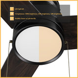 ASCOTT 52 inch 3 - Blade Flush Mount Ceiling Fan with LED Light & Pull Chain - LEDMyPlace