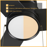 ASCOTT 52 inch 3 - Blade Flush Mount Ceiling Fan with LED Light & Pull Chain - LEDMyPlace