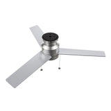 ASCOTT 52 inch 3 - Blade Flush Mount Ceiling Fan with LED Light & Pull Chain - LEDMyPlace