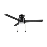 ASCOTT 52 inch 3 - Blade Flush Mount Ceiling Fan with LED Light & Pull Chain - LEDMyPlace