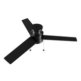 ASCOTT 52 inch 3 - Blade Flush Mount Ceiling Fan with LED Light & Pull Chain - LEDMyPlace