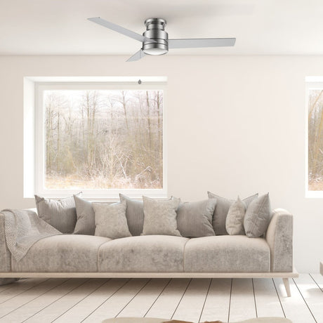 ASCOTT 52 inch 3 - Blade Flush Mount No Light Ceiling Fan with Pull Chain - LEDMyPlace