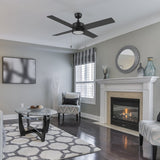 ASCOTT 52 inch 4 - Blade Ceiling Fan with LED Light & Pull Chain - LEDMyPlace