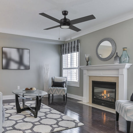 ASCOTT 52 inch 4 - Blade Ceiling Fan with LED Light & Pull Chain - LEDMyPlace