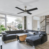 ASCOTT 52 inch 4 - Blade Ceiling Fan with LED Light & Pull Chain - LEDMyPlace