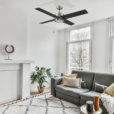 ASCOTT 52 inch 4 - Blade Ceiling Fan with LED Light & Pull Chain - LEDMyPlace