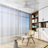 ASCOTT 52 inch 4 - Blade Flush Mount Ceiling Fan with LED Light & Pull Chain - LEDMyPlace