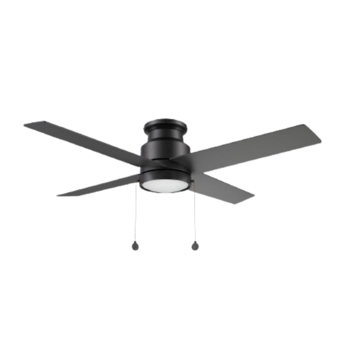 ASCOTT 52 inch 4 - Blade Flush Mount Ceiling Fan with LED Light & Pull Chain - LEDMyPlace