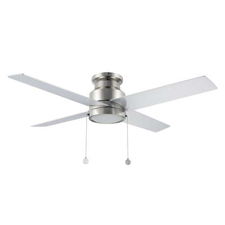 ASCOTT 52 inch 4 - Blade Flush Mount Ceiling Fan with LED Light & Pull Chain - LEDMyPlace