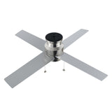 ASCOTT 52 inch 4 - Blade Flush Mount Ceiling Fan with LED Light & Pull Chain - LEDMyPlace