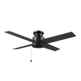 ASCOTT 52 inch 4 - Blade Flush Mount No Light Ceiling Fan with Pull Chain - LEDMyPlace