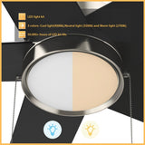 ASCOTT 52 inch 5 - Blade Ceiling Fan with LED Light & Pull Chain - LEDMyPlace