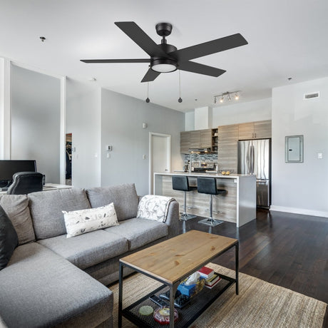 ASCOTT 52 inch 5 - Blade Ceiling Fan with LED Light & Pull Chain - LEDMyPlace