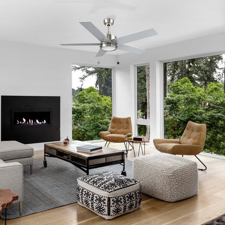 ASCOTT 52 inch 5 - Blade Ceiling Fan with LED Light & Pull Chain - LEDMyPlace