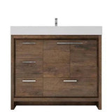 Ashley 42 Inch Freestanding Bathroom Vanity With Reinforced Acrylic Sink, 4 Drawers & 2 Doors - BUILDMYPLACE