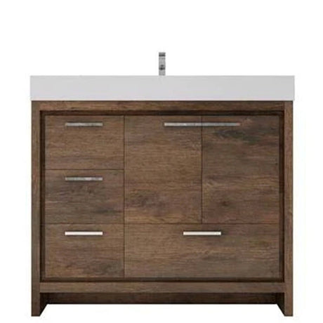 Ashley 42 Inch Freestanding Bathroom Vanity With Reinforced Acrylic Sink, 4 Drawers & 2 Doors - BUILDMYPLACE