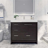 Ashley 42 Inch Freestanding Bathroom Vanity With Reinforced Acrylic Sink, 4 Drawers & 2 Doors - BUILDMYPLACE