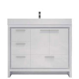 Ashley 42 Inch Freestanding Bathroom Vanity With Reinforced Acrylic Sink, 4 Drawers & 2 Doors - BUILDMYPLACE