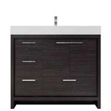 Ashley 42 Inch Freestanding Bathroom Vanity With Reinforced Acrylic Sink, 4 Drawers & 2 Doors - BUILDMYPLACE