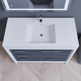 Ashley 42 Inch Freestanding Bathroom Vanity With Reinforced Acrylic Sink, 4 Drawers & 2 Doors - BUILDMYPLACE