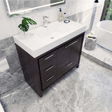 Ashley 42 Inch Freestanding Bathroom Vanity With Reinforced Acrylic Sink, 4 Drawers & 2 Doors - BUILDMYPLACE