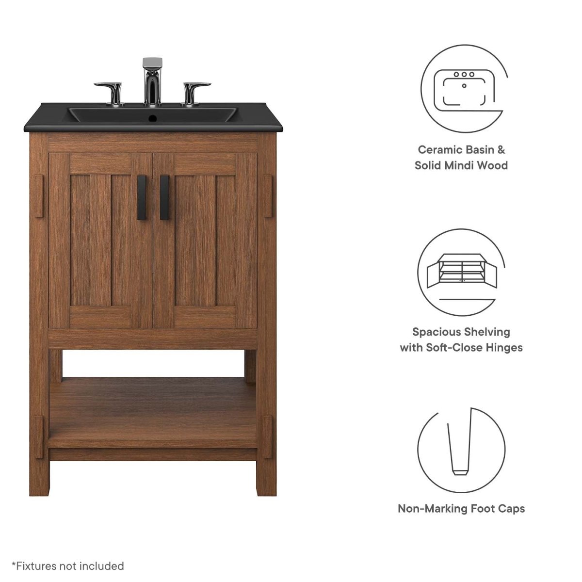 Ashlyn 24" Wood Bathroom Vanity - BUILDMYPLACE