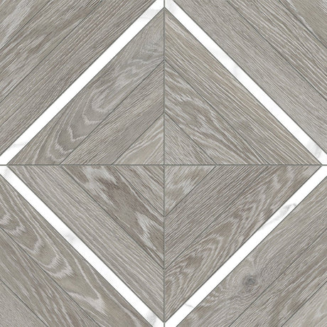 Aspen Beachcomber with Statuario Marquetry Matte Glazed Porcelain Mosaic - BUILDMYPLACE