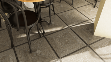 Aspen French Oak Marquetry Matte Glazed Porcelain Mosaic