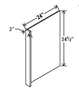 Aspen White - Dishwasher Return Panel W 3W Filler - 24"W X 34 1/2"H X 3"D - RTA - BUILDMYPLACE