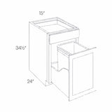 Assembled - Park Avenue White - Waste Basket Cabinet | 15"W x 34.5"H x 24"D - BUILDMYPLACE
