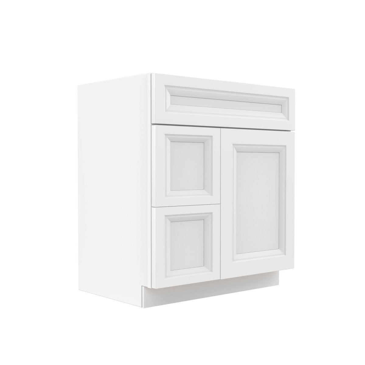 Assembled - Richmond White - 1 Door 2 Drawer Vanity Sink Base Cabinet | 30"W x 34.5"H x 21"D - BUILDMYPLACE