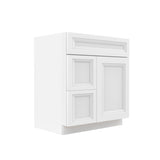 Assembled - Richmond White - 1 Door 2 Drawer Vanity Sink Base Cabinet | 30"W x 34.5"H x 21"D - BUILDMYPLACE